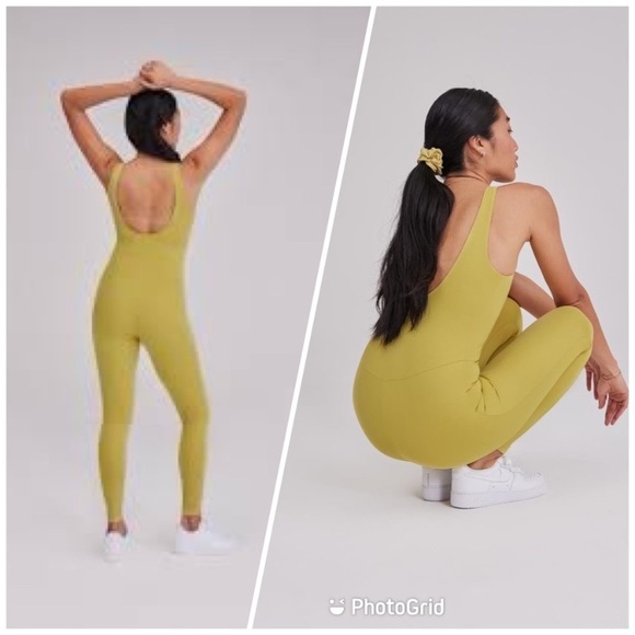 girlfriend collective Pants - NWOT Girlfriend Collective Unitard Small Pear Yellow